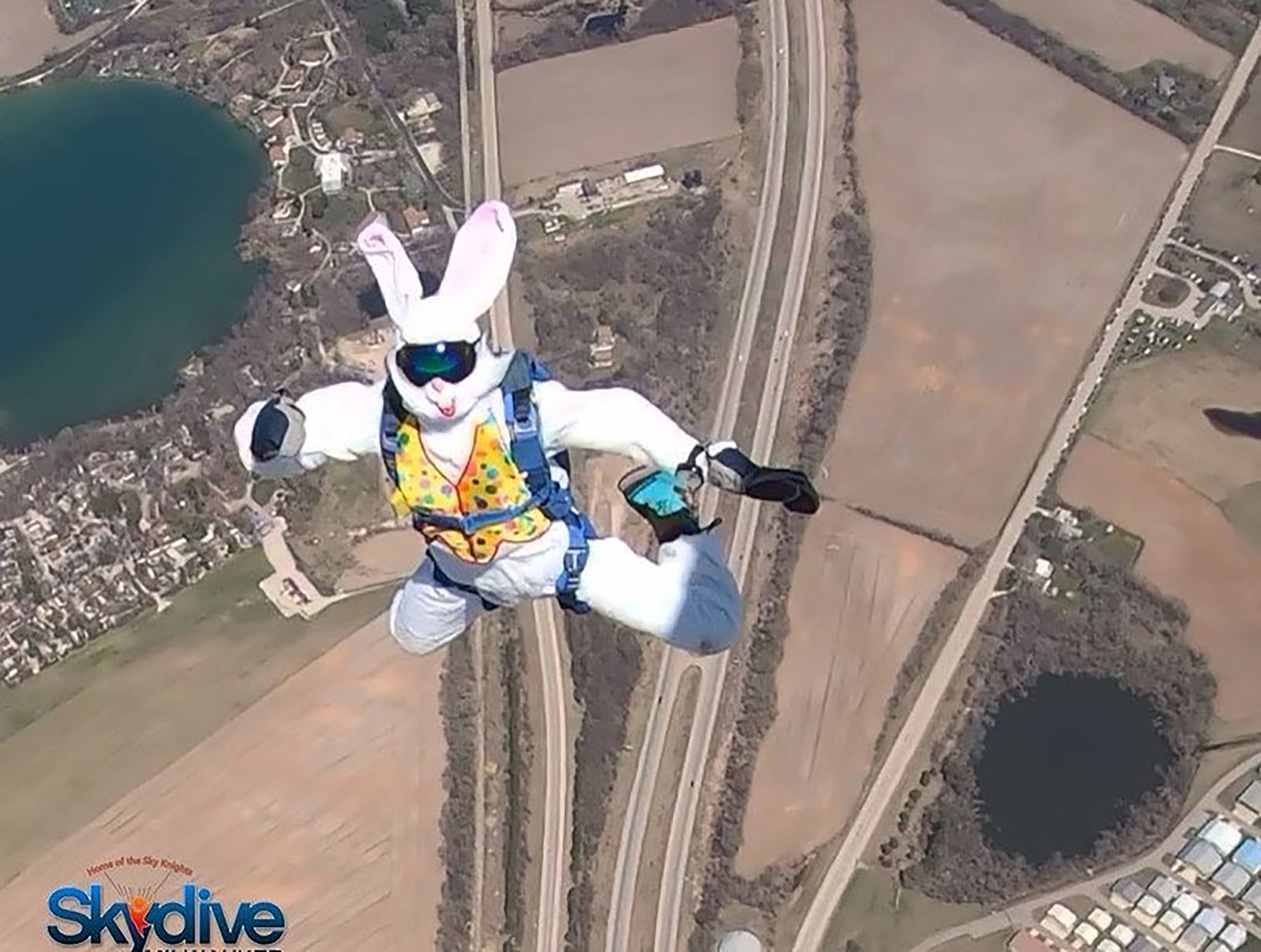 Skydiving Easter Bunny